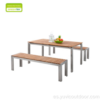 304 # acero inoxidable con muebles de madera de teca